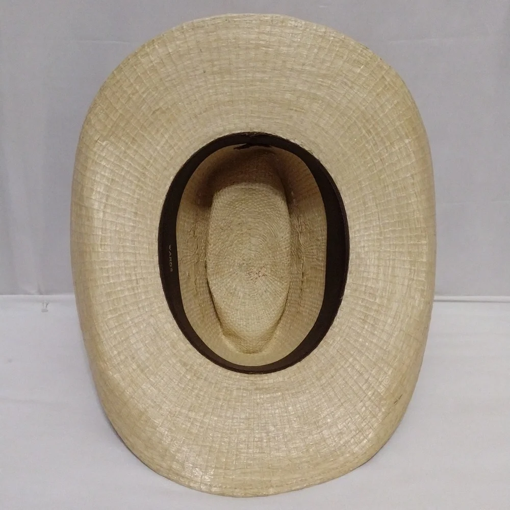 WARDS Western Boho Straw Hat Unisex Size 7.25 Cowgirl Cowboy Festival Chic